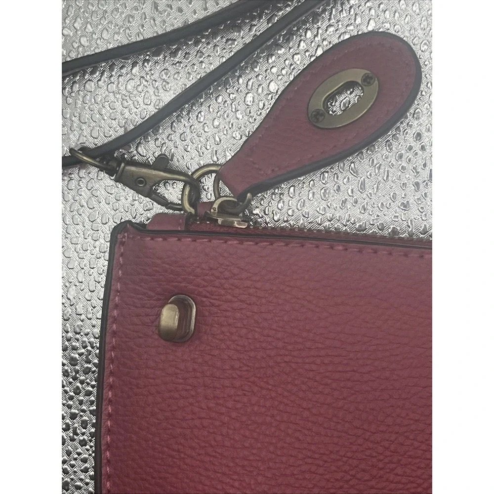 Joy Susan Women's Vegan Leather Wristlet Crossbody Clutch Bag Hot Pink W/ strap - Picture 9 of 16